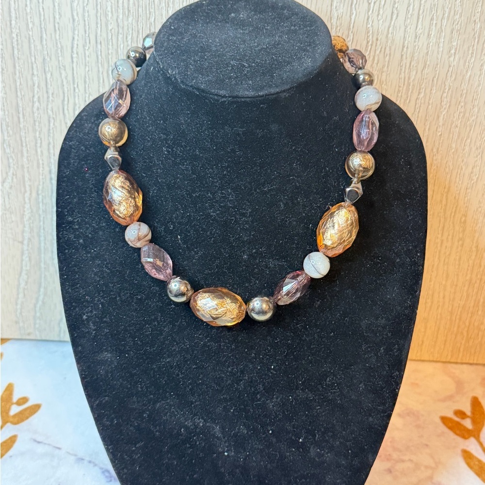 Gold and Silver Beaded Necklace